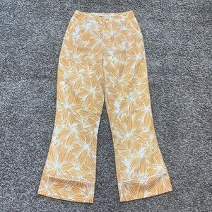 by egreis Floral Print Golden Yellow Pants